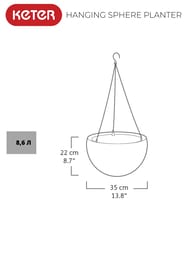 ����� KETER HANGING SPHERE PLANTER (35x35x22), 8,6 �, ���������, �����