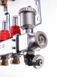 Коллекторная группа VALTEC  4 выхода, 1"х3/4" с расходомерами, нержавеющая сталь VTc.586.EMNX.0604