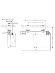 Смеситель для ванны/душа ESKO Bangkok Gun metal BG54GM/BG54AGM настенный, однозахват., темно-серый