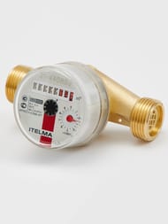 Счетчик Itelma для горячей воды DN20 L=130, 2,5 м3/ч, без штуцеров, WFW20.E130-0-R-L-0-IP54