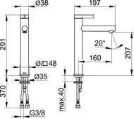 ��������� Keuco IXMO Pure 207 ��, ��� ��������, ��� ������� �������, ������ ������� 59510 371100
