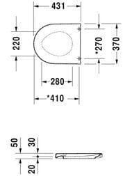 Сиденье для унитаза DURAVIT STARCK 2/DARLING NEW SoftClose съемное, петли нерж.сталь 0069890000