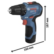 �����-���������� BOSCH GSR 12V-30 ��������������, 2 ��������, 420/1600��/���, � �����, 06019G902