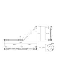 Поручень Bemeta Omega 104507701 135° 715х325мм, настенный, угловой, левый, цвет: хром/черный