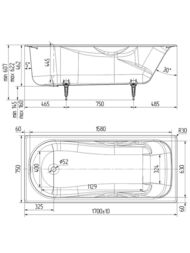 ����� �������� ������������� Wotte Comfort 1700x750 ��� �����