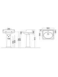 Пьедестал KERAMA MARAZZI POMPEI белый глянцевый, (278х248х710) PO.col.01 — изображение 4