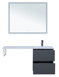 Тумба с раковиной Aquanet Алвита 120 R (1200х526х480) правая, подвесная, 2 ящ, серый антрацит 243776