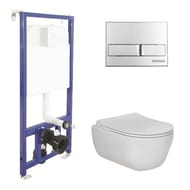 BERGES комплект инсталляции с клавишей смыва L3 хром глянц., унитаз EGO Rimless 4в1 047213