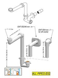 Ideal Standard Сифон для умывальника для монтажа с мебелью EE23033967