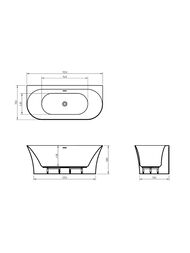 Ванна акриловая BelBagno BB711-1550-700 (1550х700х580) пристенная,полукруглая,белый