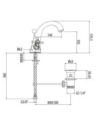 ��������� GATTONI TRD ��� ��������, ����� Paris, � ������ ��������, ������ 24� TR320/18DO