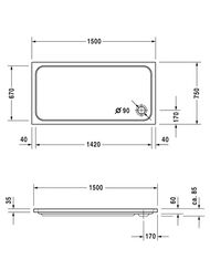 ������ ��������� Duravit D-Code 1500�750 720099000000000
