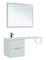 Тумба с раковиной Aquanet Алвита 120 L (1200х526х480) левая, подвесная, 2 ящика, белая 243773