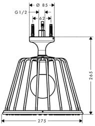 ������� ��� Axor LampShower Nendo 26032000 275�� ���������� �������������, 1jet, ����
