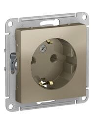 Розетка Systeme Electric ATLASDESIGN с заземлением 16А механизм шампань ATN000543