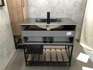 Тумба COMFORTY Бредфорд-90 (910х870х470) напольная, с раковиной, дуб темный 00004148003