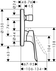 ��������� Hansgrohe Logis E 71404000 ��� ����� ������������, ������� �����, ����