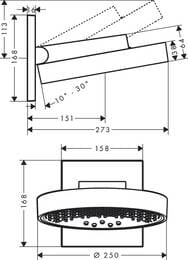 ������� ��� Hansgrohe Rainfinity 250�� 3jet � ��������� ����������, ���� 26232000
