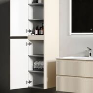 Шкаф-пенал SANCOS Snob R (350x350x1650) подвесной, две дверцы, Beige Soft PSNR35CE