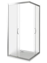 Уголок душевой GOOD DOOR BAS INFINITY CR -100-G-CH (100х100) квадрат.,раздвиж двери,стекло грейп 6мм — изображение 2
