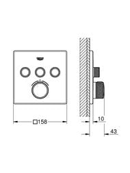 Смеситель Grohe Grohtherm SmartControl 29126000 термостат, 3 выхода, внешняя часть, хром — миниатюра 10