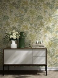 Обои виниловые на флизелине Kerama Marazzi Оазис мотив (1,06х10,05) зеленые KM6204 (рул.)