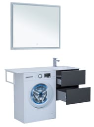 Тумба с раковиной Aquanet Алвита 120 R (1200х526х480) правая, подвесная, 2 ящ, серый антрацит 243776