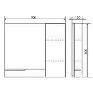 Зеркало-шкаф COMFORTY Верона-90 (900х800х150) подвесной, дуб белый 00004136714