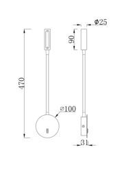 ��������� ���������� Maytoni Stem (����) C035WL-L3W3K, 3000K, 3��, 120�, IP20, LED, �����
