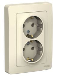 Розетка Systeme Electric BLANCA скрыт.уст. двойная с заземл. без шторок, 16А 250В молоч. BLNRS001022