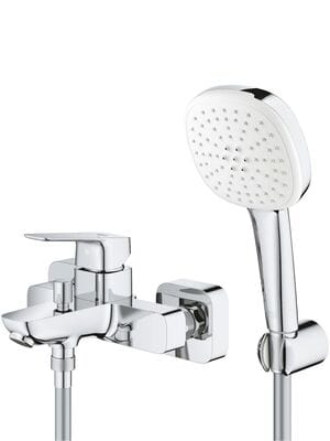 Смеситель для ванны/душа Grohe Cubeo настенный, однозахватный, с ручным душем, хром 1018140000