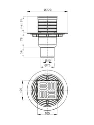 ������� ���� Alcaplast APV201 (105x105/50) ������ ��������, ������� ����.�����, ������ �����������