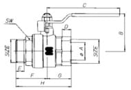 S.215.06 Кран шаровый 1"ВН "ENOLGAS" ручка PN30