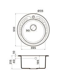 ����� Omoikiri TOVADA 51-BE d510��, �������, �������, ���������, ����-������ 4993363