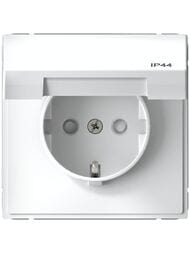 Розетка Systeme Electric ARTGALLERY с заземлением, шторка, крышка, 16А, IP44, белая GAL440146