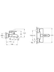 Настенный смеситель для ванны VitrA Minimax Round A43548EXP однорычажный хром латунь