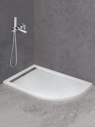 Душевой поддон CEZARES 1200х800х30 иск.мрамор, радиусный, левый, белый TRAY-AS-RH-120/80-30-W-L