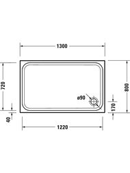 ������ ��������� Duravit D-Code 1300�800 ���� ����� 720256000000000