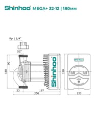 Насос циркуляционный SHINHOO MEGA+ 32-12 1x230V 71121012