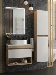 Тумба под раковину toHit Vernal 65 650x450x516 доводчик,столешница с вырезом, дуб эврика/белый матовый TH04-010165