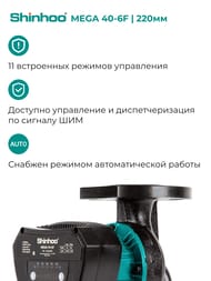����� �������������� SHINHOO MEGA 40-6F 1x230�, DN 40, ���������, 71121005