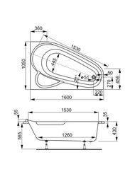 ����� ��������� VAGNERPLAST SELENA 160 R (1600�1050�430) �������, ������ VPBA163SEL3PX-04