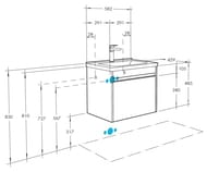 ����� � ��������� AQUATON ����� 60 1A2301K1KPDB0 550x429x505 ���������, 2 �����, �������� ������ (1A230101KPDB0+1WH302421)