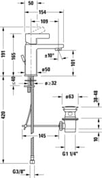 ��������� ��� �������� Duravit D-Neo EcoStart M DE1021001010 165 ��, ������������, ���. ������, ����