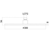 ������� ��� Paffoni Master King ZSOF079HG d.300��, 8 ��, ���������., ������� ������