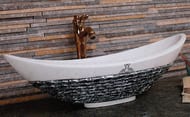 Раковина Perfect House Gardenia G 14237 (635x335x190) накладная,слоновая кость+серебро WB14410EN-SH