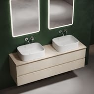 Столешница для ванной комнаты SANCOS Kreman 1600х460, керамогранит, без отв. под смеситель, TT160A2