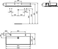�������� Ideal Standard Extra 1000�450�125��, 2 ��������� ��� ���������, �������, ����� T390201