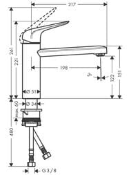 Смеситель Hansgrohe Focus M42 для кухни 120 мм поворотный излив сталь 71806800 — миниатюра 3
