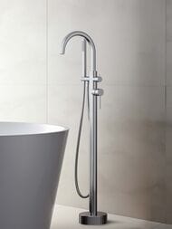 Смеситель для ванны/душа Aquatek Европа AQ1345CR напольный, однозахватный, с ручным душем, хром — миниатюра 3